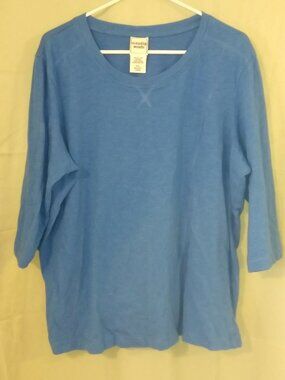 SCANDIA WOODS Blue top Size 2XL shirt Blouse Long Sleeve